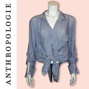 Maeve Striped Button Down Shirt ▪️ Anthropologie